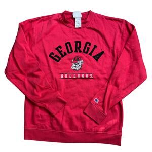 CHAMPION GEORGIA BULLDOG PULLOVER SWEATER JACKET M MEDIUM RED VINTAGE